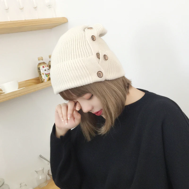 H3585 Women Beanie Hat Female Autumn Winter Korean Casual Button Student Japanese Warm Knitted Cap Girl Male Fashion Simple Hats
H3585 Women Beanie Hat Female Autumn Winter Korean Casual Button Student Japanese Warm Knitted Cap Girl Male Fashion Simple Hats