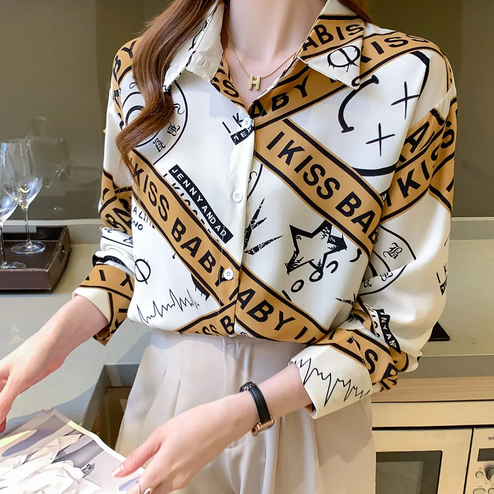 Women's Long Sleeve Chiffon Blouse, Letter Print Top, Fashionable and Personalized, Foreign Style, Big Size, Summer, New, 2023
Women's Long Sleeve Chiffon Blouse, Letter Print Top, Fashionable and Personalized, Foreign Style, Big Size, Summer, New, 2023