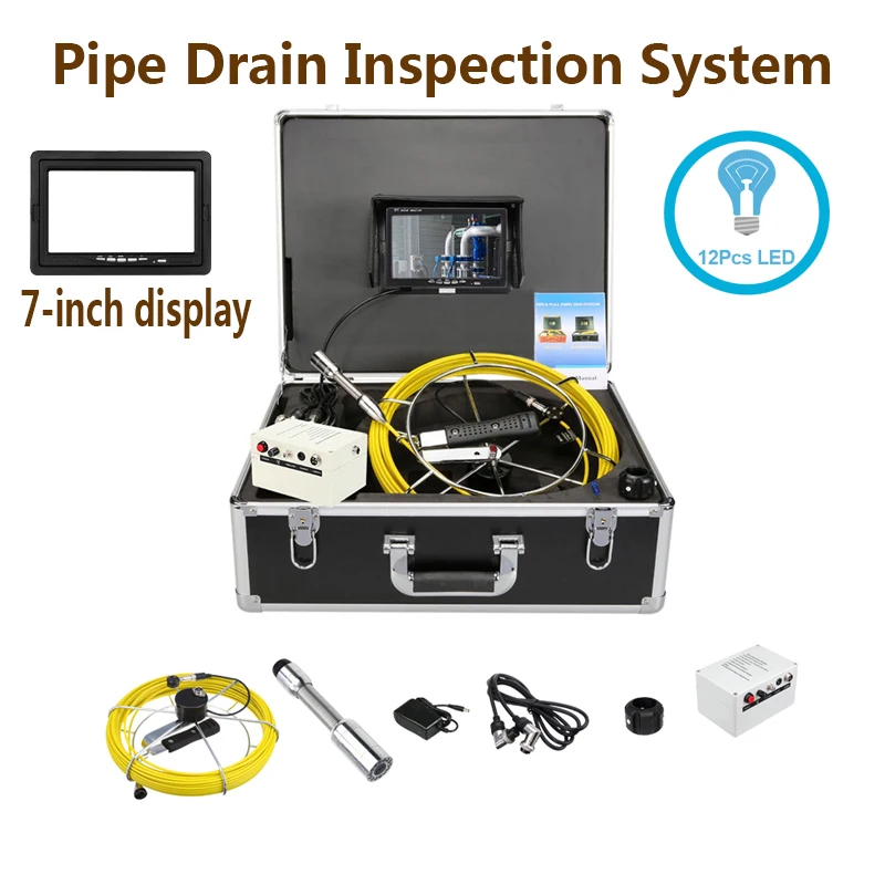 7inch Monitor 23mm Lens IP68 Waterproof Pipe Drain Endoscope Video Camera System With 20m Cable Industrial Sewer Camera
7inch Monitor 23mm Lens IP68 Waterproof Pipe Drain Endoscope Video Camera System With 20m Cable Industrial Sewer Camera