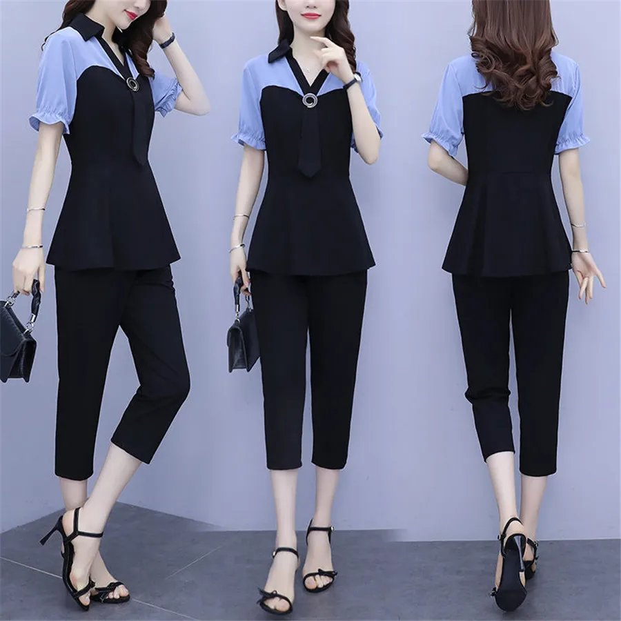 2 Two Piece Set Women Tracksuit Summer Plus Size Sportwear Elegant T Shirt Top + Pants Suits Office Outfits Matching Sets 2021
2 Two Piece Set Women Tracksuit Summer Plus Size Sportwear Elegant T Shirt Top + Pants Suits Office Outfits Matching Sets 2021