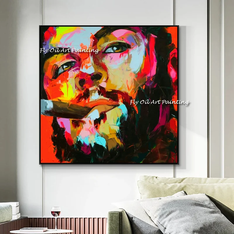 No Framed Hand Painted Handpainted Face Oil Painting On Canvass Knife Picture Somke Man Photo Image Figure Drawing Thanksgiving
No Framed Hand Painted Handpainted Face Oil Painting On Canvass Knife Picture Somke Man Photo Image Figure Drawing Thanksgiving