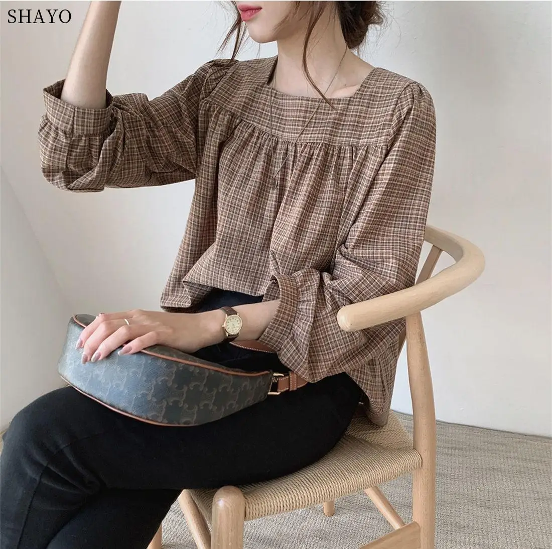 New spring Vintage Plaid Shirt female Oversize Tops Women Long sleeve Girls Blouse Summer Plus Size Women Blouses femme Blusas
New spring Vintage Plaid Shirt female Oversize Tops Women Long sleeve Girls Blouse Summer Plus Size Women Blouses femme Blusas