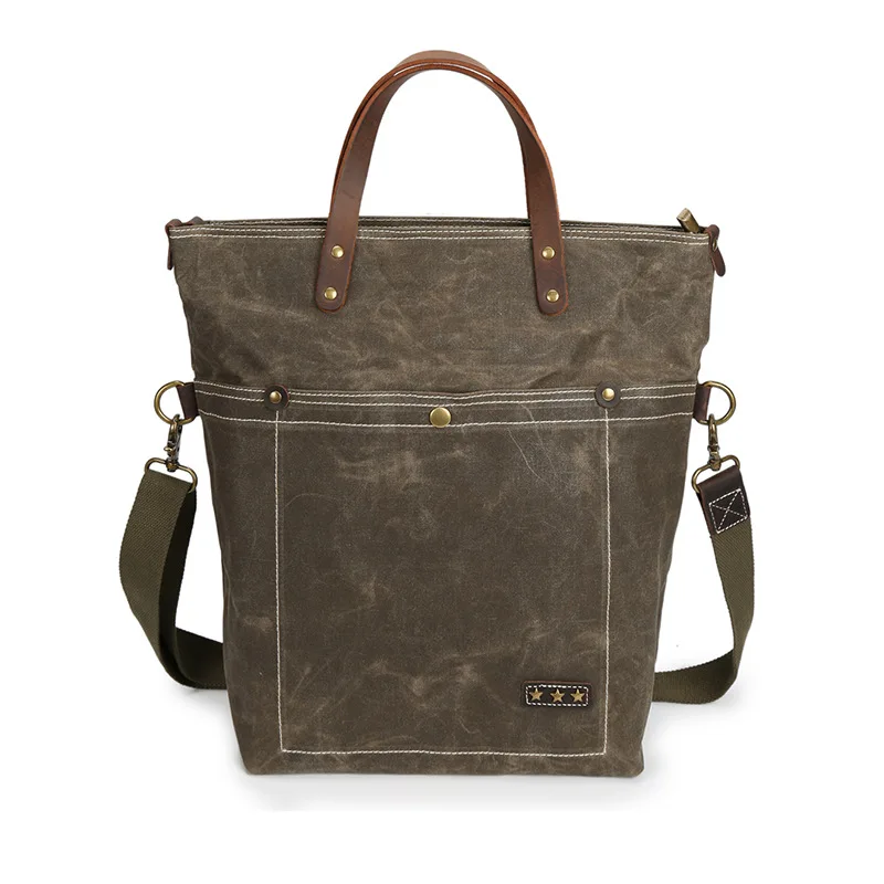 Oil wax waterproof canvas with crazy horse leather handbag multi-function shoulder messenger bag for men
Oil wax waterproof canvas with crazy horse leather handbag multi-function shoulder messenger bag for men