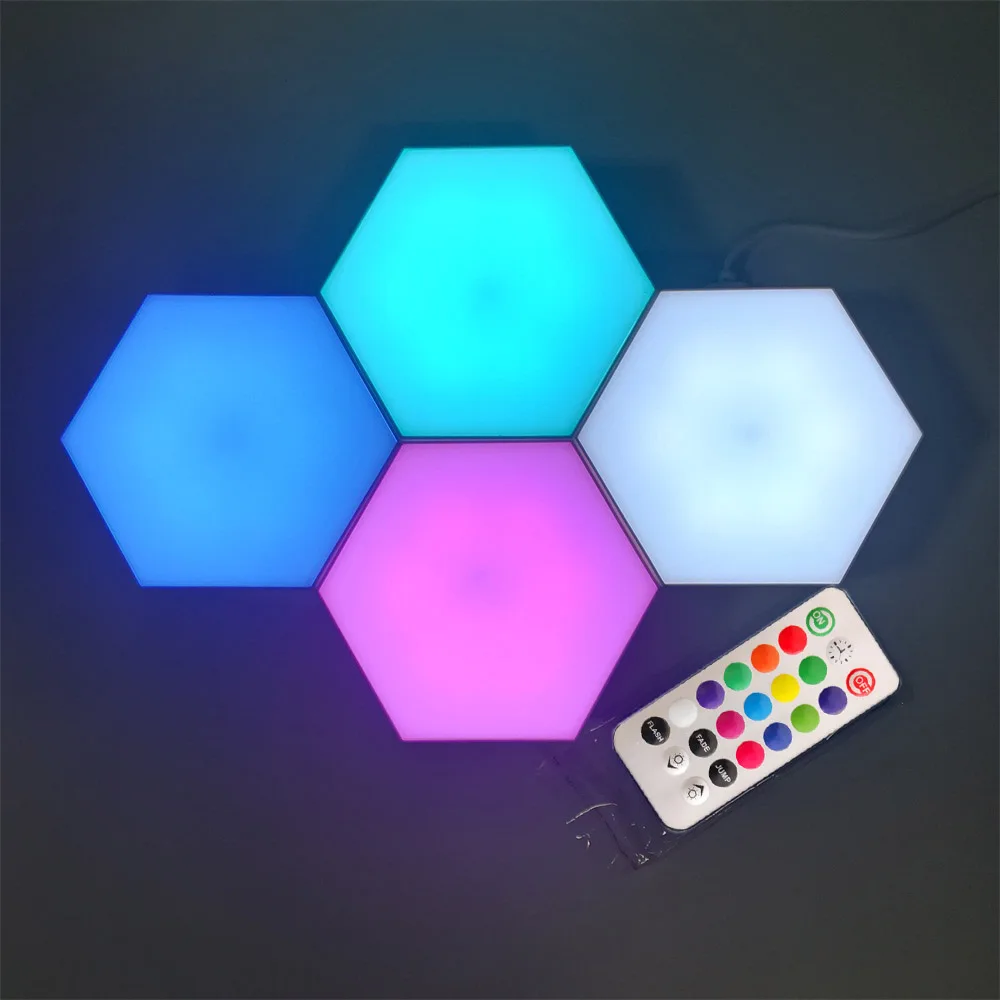 USB Touch Remote Control Colorful LED Honeycomb Quantum Hexagon Wall Lamp Sensitive Bedroom Living Room DIY Decor wall Lights
USB Touch Remote Control Colorful LED Honeycomb Quantum Hexagon Wall Lamp Sensitive Bedroom Living Room DIY Decor wall Lights