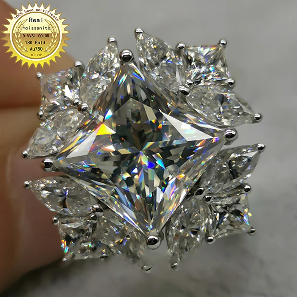 10K White Gold 5Carat DVVS1 Moissanite Diamond Ring princess shape Women Wedding Party Anniversary Engagement Ring Elegant
10K White Gold 5Carat DVVS1 Moissanite Diamond Ring princess shape Women Wedding Party Anniversary Engagement Ring Elegant