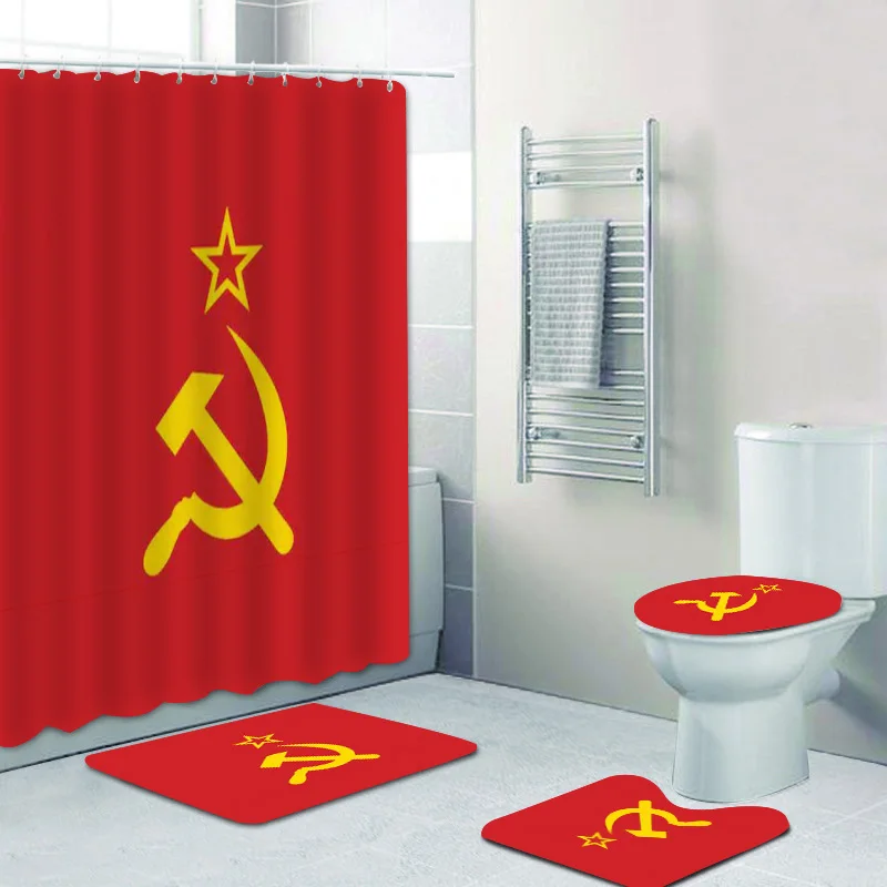 Red Soviet Socialist Republic USSR Flag Shower Curtain Set for Bathroom Bathtub Flag of Soviet Union Bath Curtain Mat Home Decor
Red Soviet Socialist Republic USSR Flag Shower Curtain Set for Bathroom Bathtub Flag of Soviet Union Bath Curtain Mat Home Decor