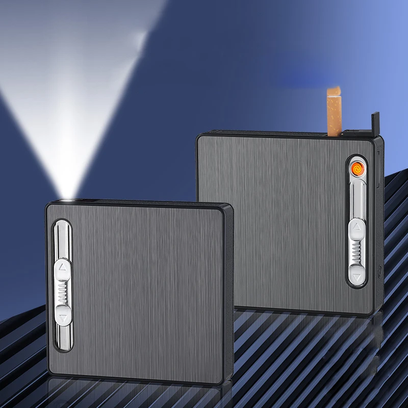 20PCS Recharge USB Lighters Metal Aluminum Alloy Cigarette case / Box Smoke Cigarette Lighter Gadgets For Men
20PCS Recharge USB Lighters Metal Aluminum Alloy Cigarette case / Box Smoke Cigarette Lighter Gadgets For Men