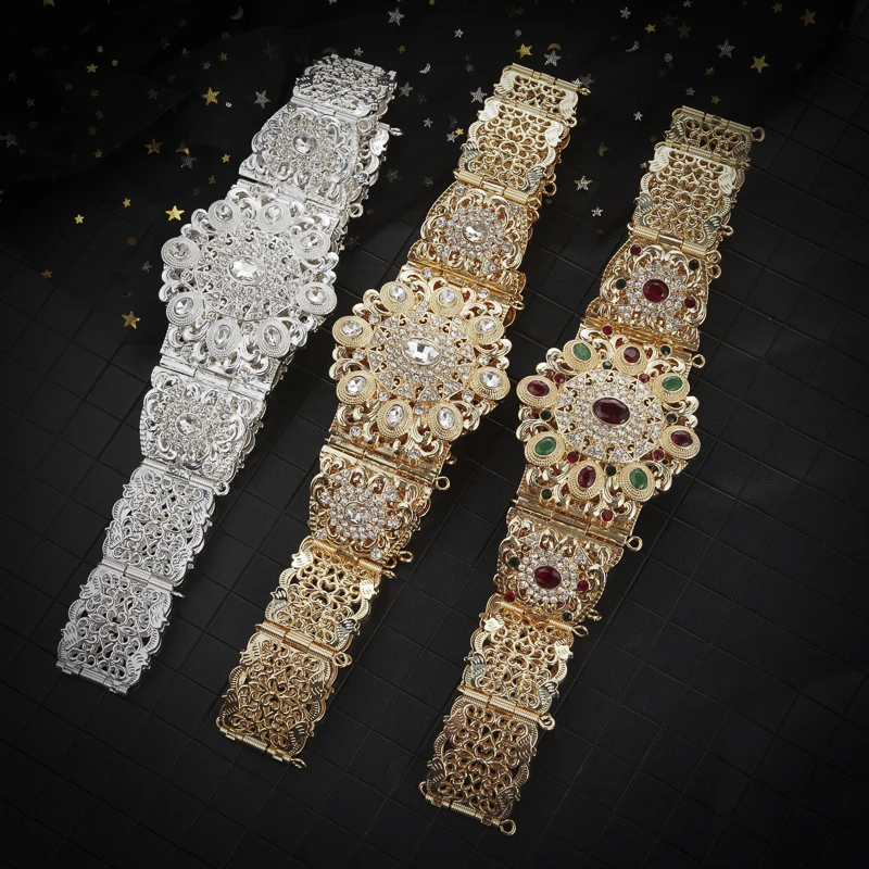 New Moroccan Fashion Caftan Belts Crystal Grown Belts for Women Arabic Golden Waist Chain Ethnic Bridal Jewelry
New Moroccan Fashion Caftan Belts Crystal Grown Belts for Women Arabic Golden Waist Chain Ethnic Bridal Jewelry