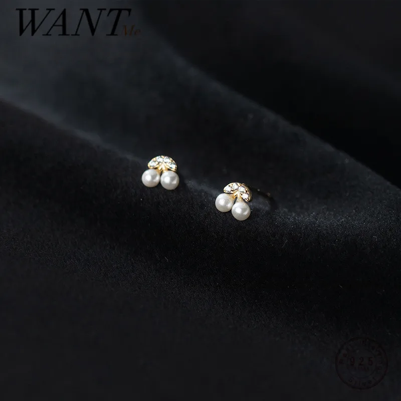WANTME 925 Sterling Silver Fashion Cute Fruit Cherry Chic CZ Zircon Small Stud Earrings Student Piercing Party Jewelry
WANTME 925 Sterling Silver Fashion Cute Fruit Cherry Chic CZ Zircon Small Stud Earrings Student Piercing Party Jewelry