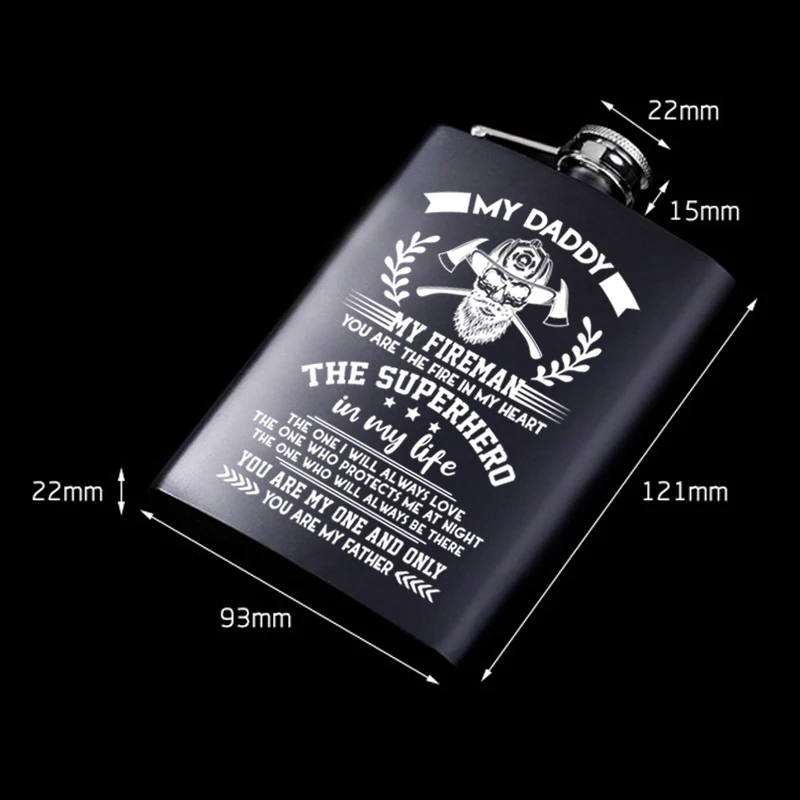To my daddy Hot sale portable stainless steel hip flask alcohol bottle travel whiskey alcohol liquor bottle flagon Small Bottle
To my daddy Hot sale portable stainless steel hip flask alcohol bottle travel whiskey alcohol liquor bottle flagon Small Bottle