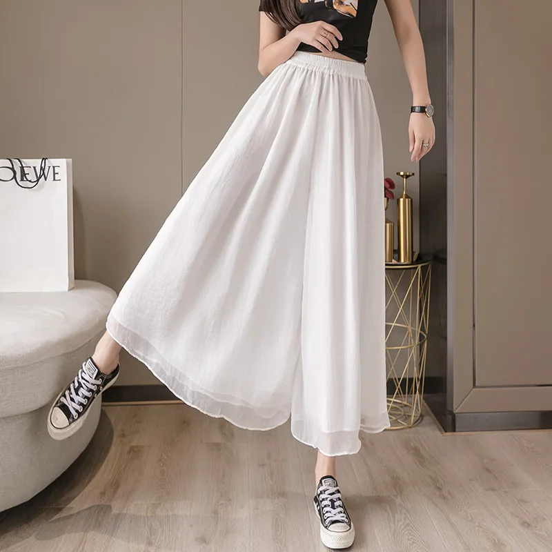High Waist Drape Double-layer Chiffon Wide-leg Pants Women's Clothes 2022 Summer Large Size Loose Elegant Nine-point Pants BE
High Waist Drape Double-layer Chiffon Wide-leg Pants Women's Clothes 2022 Summer Large Size Loose Elegant Nine-point Pants BE