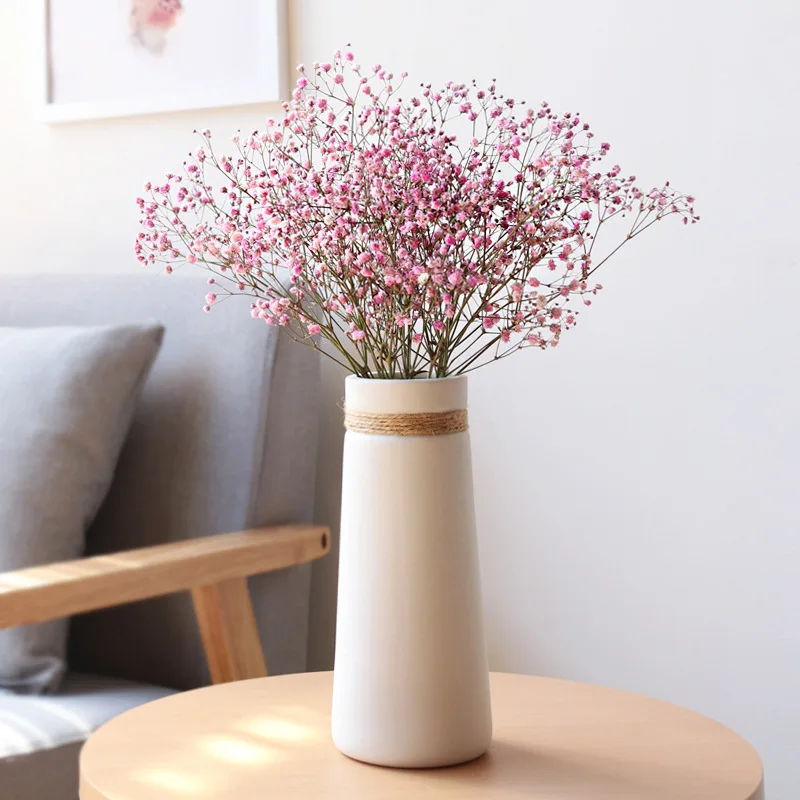 Modern Dried Flowers Vase White Ceramic Matte Vase with Hemp Rope for Dried Flower Centerpiece Crafts Home Table Decoration
Modern Dried Flowers Vase White Ceramic Matte Vase with Hemp Rope for Dried Flower Centerpiece Crafts Home Table Decoration