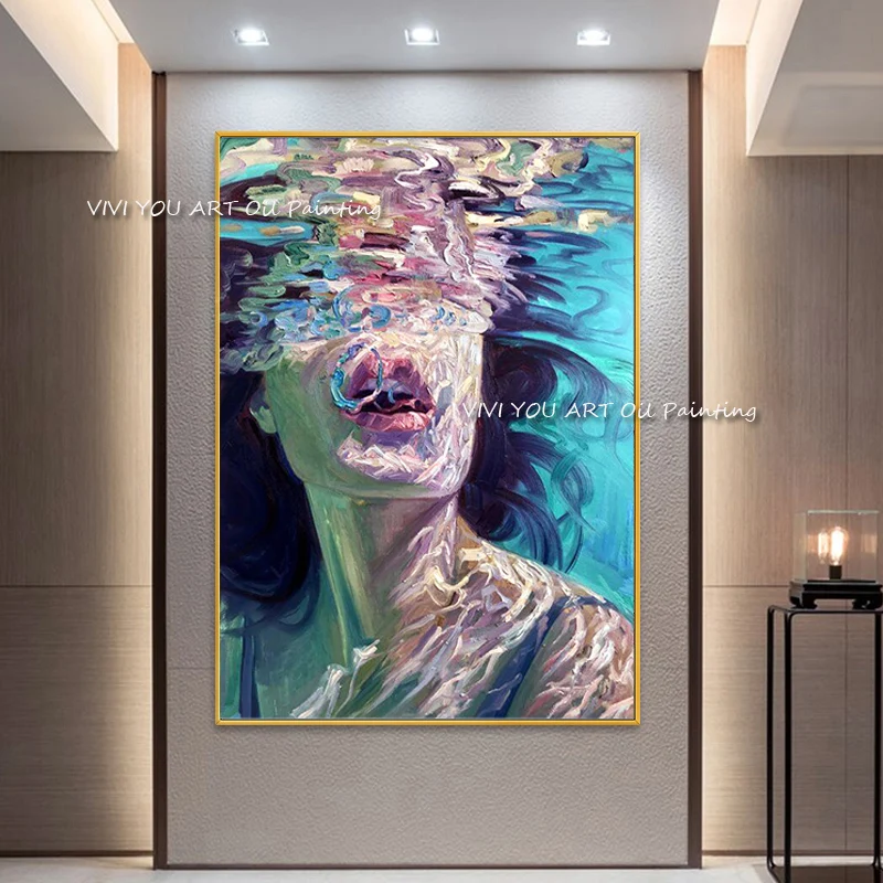 The New Paintings Water Girl Hand Painted Modern Large Abstract Oil Painting Canvas Picture For Living Room Home Blue Decor
The New Paintings Water Girl Hand Painted Modern Large Abstract Oil Painting Canvas Picture For Living Room Home Blue Decor