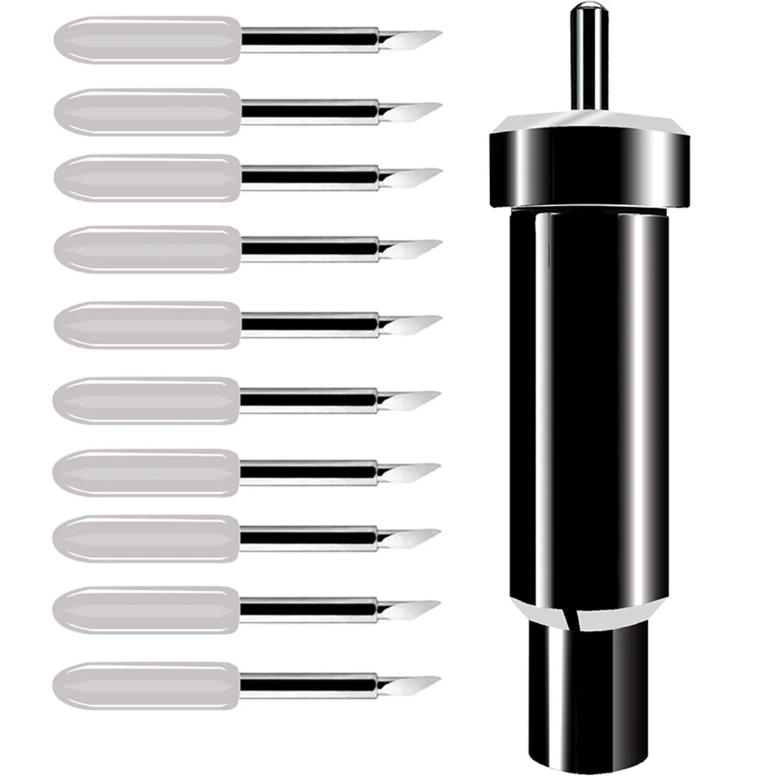 10pcs Plotter Fine Point Blade Replaceable Dia 2mm Carving Cutter for Deepcut +1pc Black Blade Holder
10pcs Plotter Fine Point Blade Replaceable Dia 2mm Carving Cutter for Deepcut +1pc Black Blade Holder