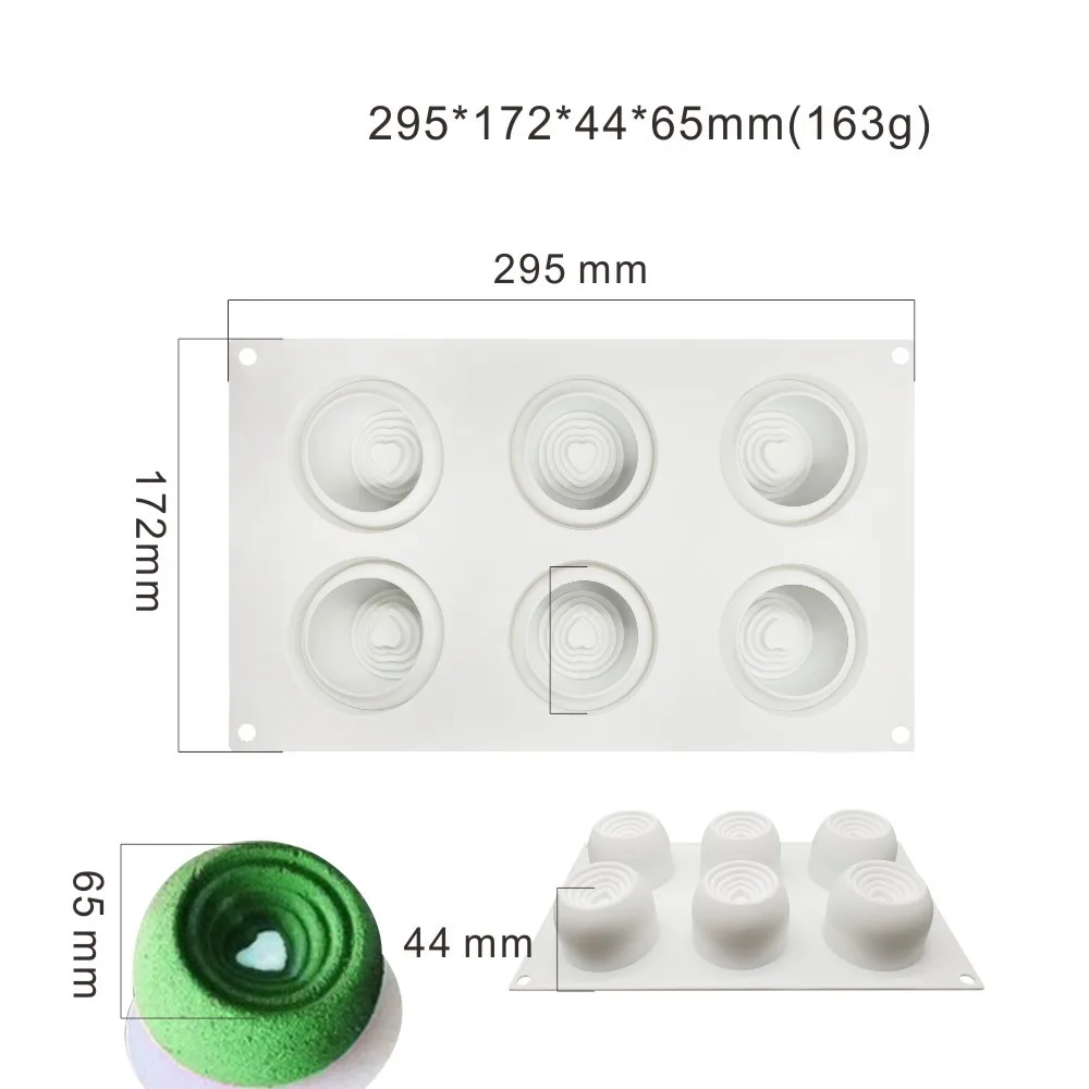 6 Holes Vortex Love Heart Loop Silicone Cake Mold For Baking Moldes De Silicona Dessert Mousse Cake Decorating Tool Pastry Pan
6 Holes Vortex Love Heart Loop Silicone Cake Mold For Baking Moldes De Silicona Dessert Mousse Cake Decorating Tool Pastry Pan