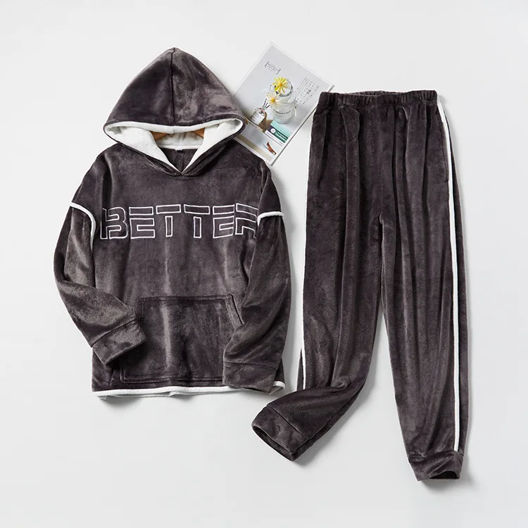 New Flannel Pajamas Loose Casual Home Clothes For Couple Thicken Warm Sleepwear Suits Outside Wear Pijamas Women Winter Set
New Flannel Pajamas Loose Casual Home Clothes For Couple Thicken Warm Sleepwear Suits Outside Wear Pijamas Women Winter Set