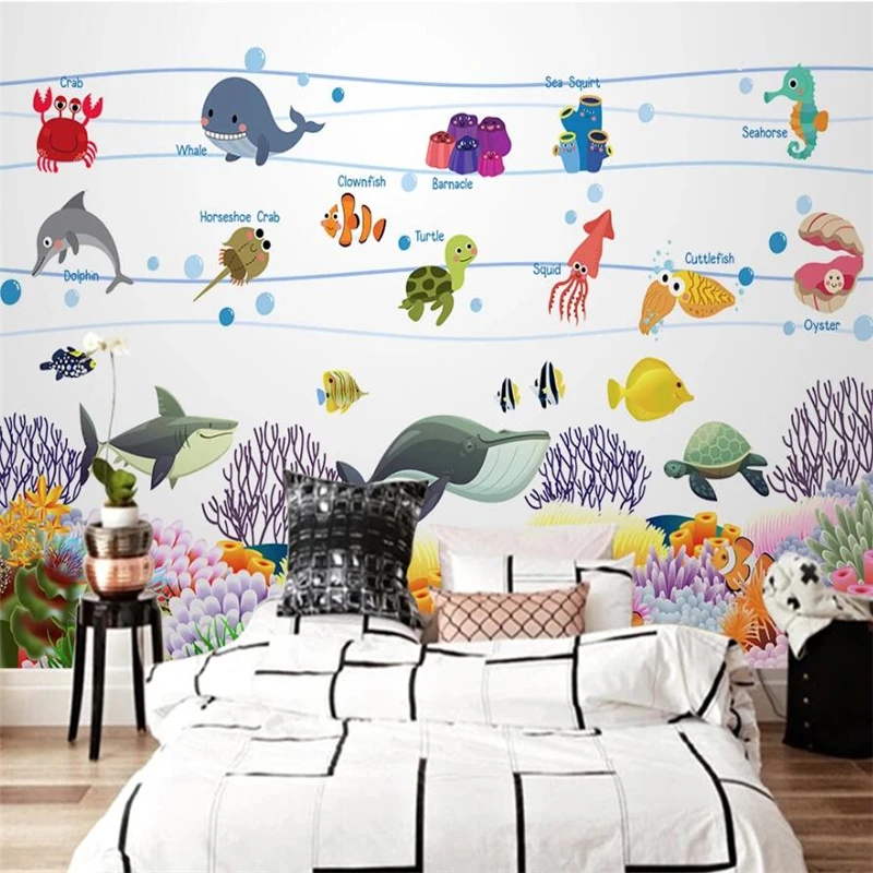 Custom wallpaper 3d cartoon marine life sea floor creative wall stickers children room TV background wall stickers 3d wallpaper
Custom wallpaper 3d cartoon marine life sea floor creative wall stickers children room TV background wall stickers 3d wallpaper
