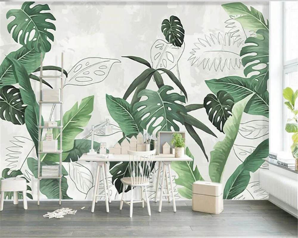 WELLYU papel de parede 3d wallpaper Nordic stylish classic wallpaper vintage fresh palm plantain leaf living room tv backdrop3D
WELLYU papel de parede 3d wallpaper Nordic stylish classic wallpaper vintage fresh palm plantain leaf living room tv backdrop3D