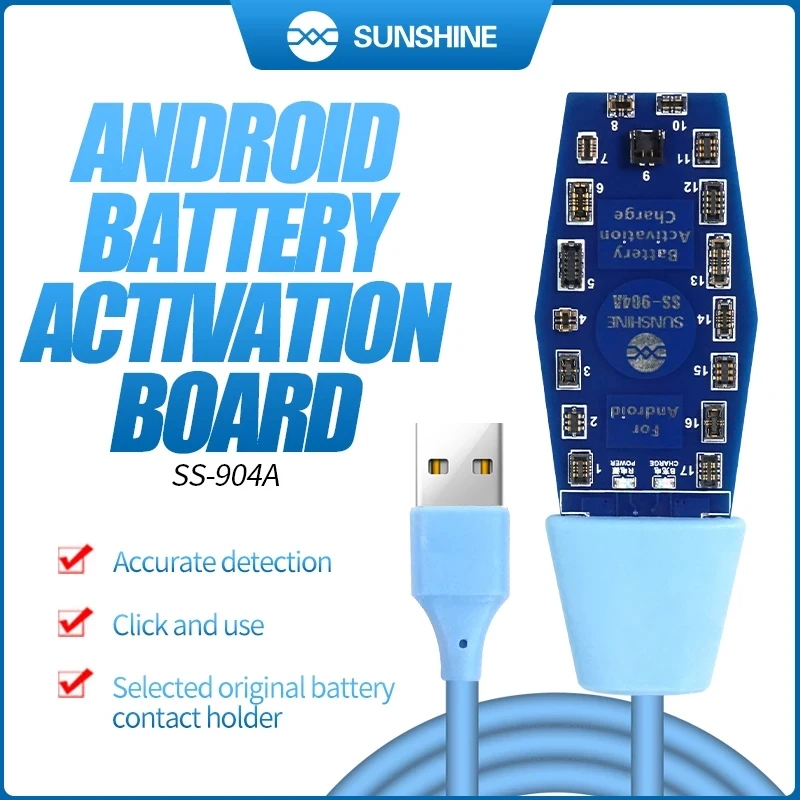 SUNSHINE SS-904A Battery Quick Charging Activation Board For Samsung/Android/Huawei/Phones Battery Charge Activation Repair Tool
SUNSHINE SS-904A Battery Quick Charging Activation Board For Samsung/Android/Huawei/Phones Battery Charge Activation Repair Tool