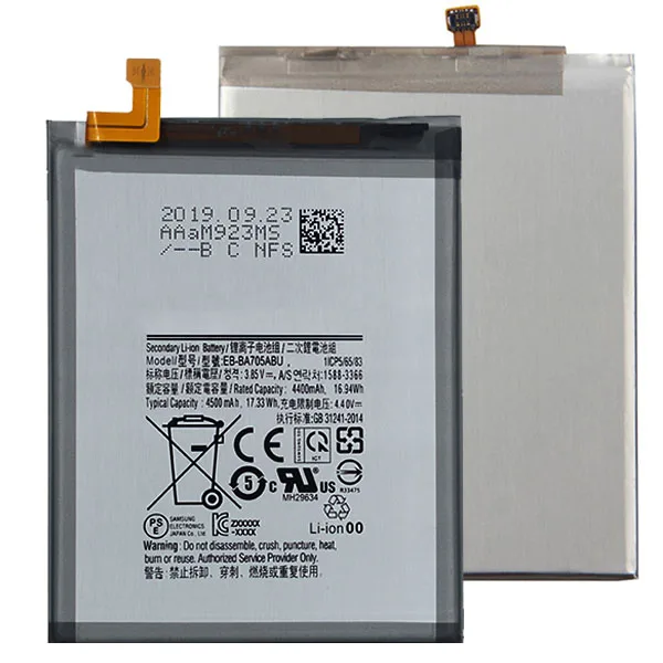 Аккумулятор для Samsung Galaxy A70 A705 EB-BA705ABU A705FN SM-A705, запасная батарея для телефона 4500 мАч
Аккумулятор для Samsung Galaxy A70 A705 EB-BA705ABU A705FN SM-A705, запасная батарея для телефона 4500 мАч