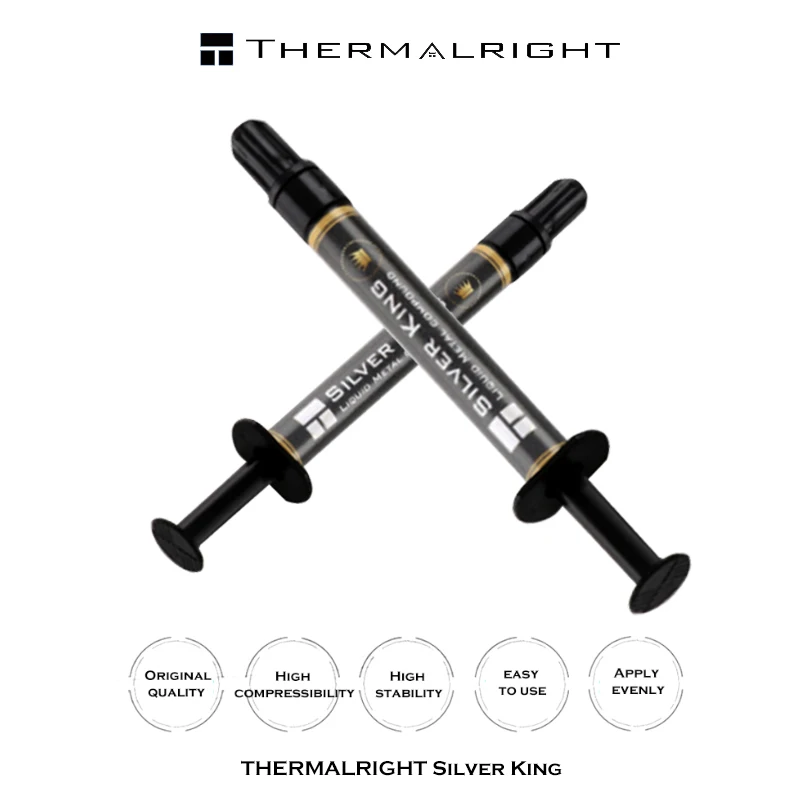 Thermalright Silver King 79W/m-k Liquid Metal Thermal Conductive Grease Paste Plaster CPU Processor Heat Sink Commpound 1g 3g
Thermalright Silver King 79W/m-k Liquid Metal Thermal Conductive Grease Paste Plaster CPU Processor Heat Sink Commpound 1g 3g