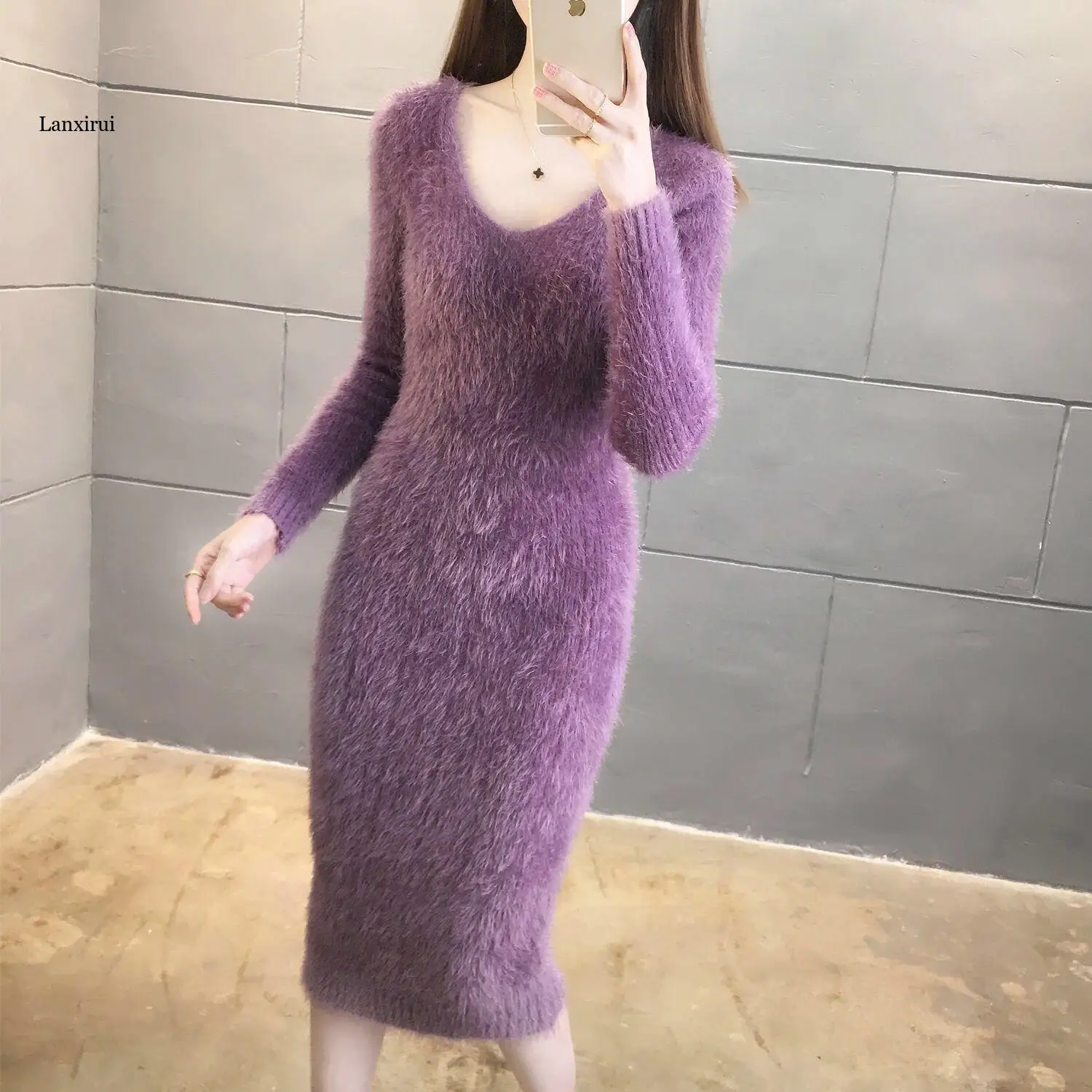 V Neck Long Sleeve Sweater Dress Women Autumn Winter Loose Tunic Knitted Casual Clothes Above Knee Mini Solid Dresses
V Neck Long Sleeve Sweater Dress Women Autumn Winter Loose Tunic Knitted Casual Clothes Above Knee Mini Solid Dresses
