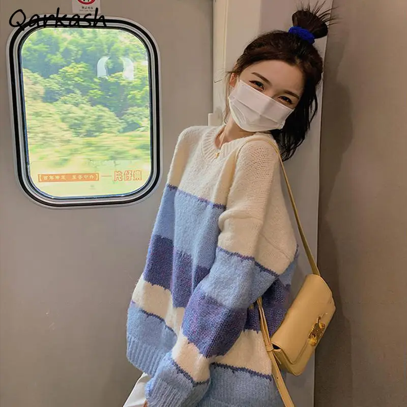 Pullover Women Loose Outerwear Sweater New Autumn All-match Clothing Japan Style Harajuku Tender Patchwork O-Neck Loose-fitting
Pullover Women Loose Outerwear Sweater New Autumn All-match Clothing Japan Style Harajuku Tender Patchwork O-Neck Loose-fitting