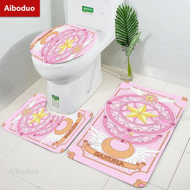Aiboduo Card Captor Non Slip 3pcs/set Toilet Lid Cover Set Absorbent Restroom Rug Pink Clow Card Home Decoration BathMat Carpet
Aiboduo Card Captor Non Slip 3pcs/set Toilet Lid Cover Set Absorbent Restroom Rug Pink Clow Card Home Decoration BathMat Carpet