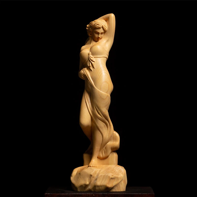 Boxwood Sculpture Creative Boutique Solid Wood Living Room Decoration Statues Crafts Sexy Beauty Woman Ornaments Figurine
Boxwood Sculpture Creative Boutique Solid Wood Living Room Decoration Statues Crafts Sexy Beauty Woman Ornaments Figurine