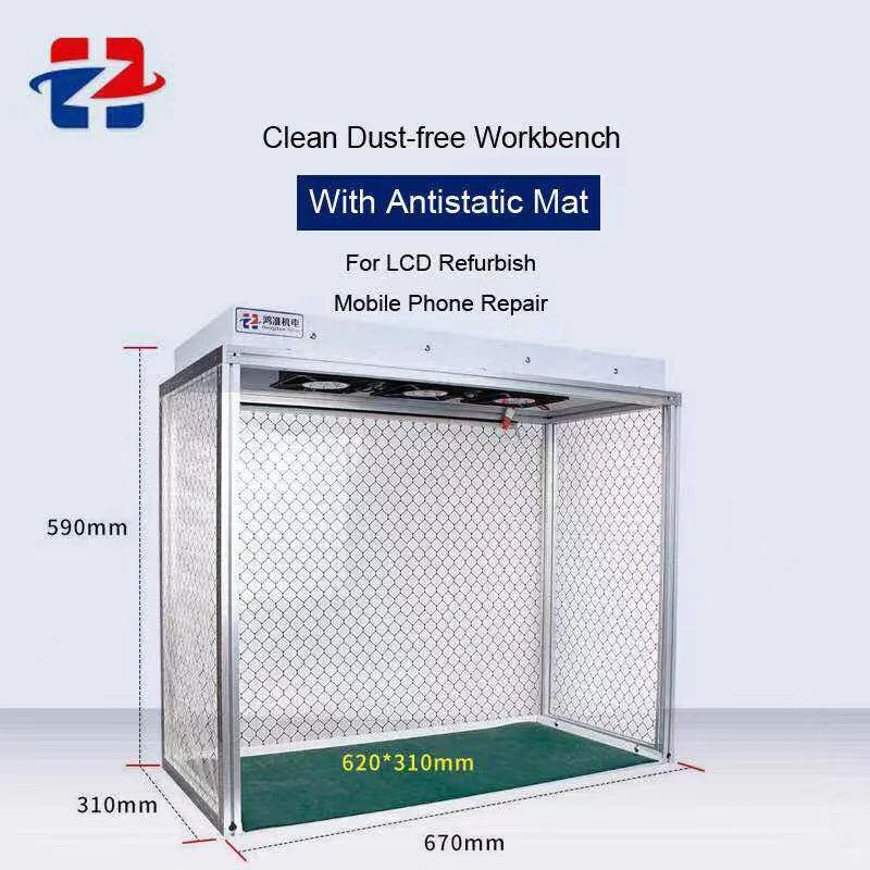 Hongzhui Dust-free Room Mobile Phone LCD Display Refurbish Repiar Workshop With Antistatic Pad Mat Working Station
Hongzhui Dust-free Room Mobile Phone LCD Display Refurbish Repiar Workshop With Antistatic Pad Mat Working Station