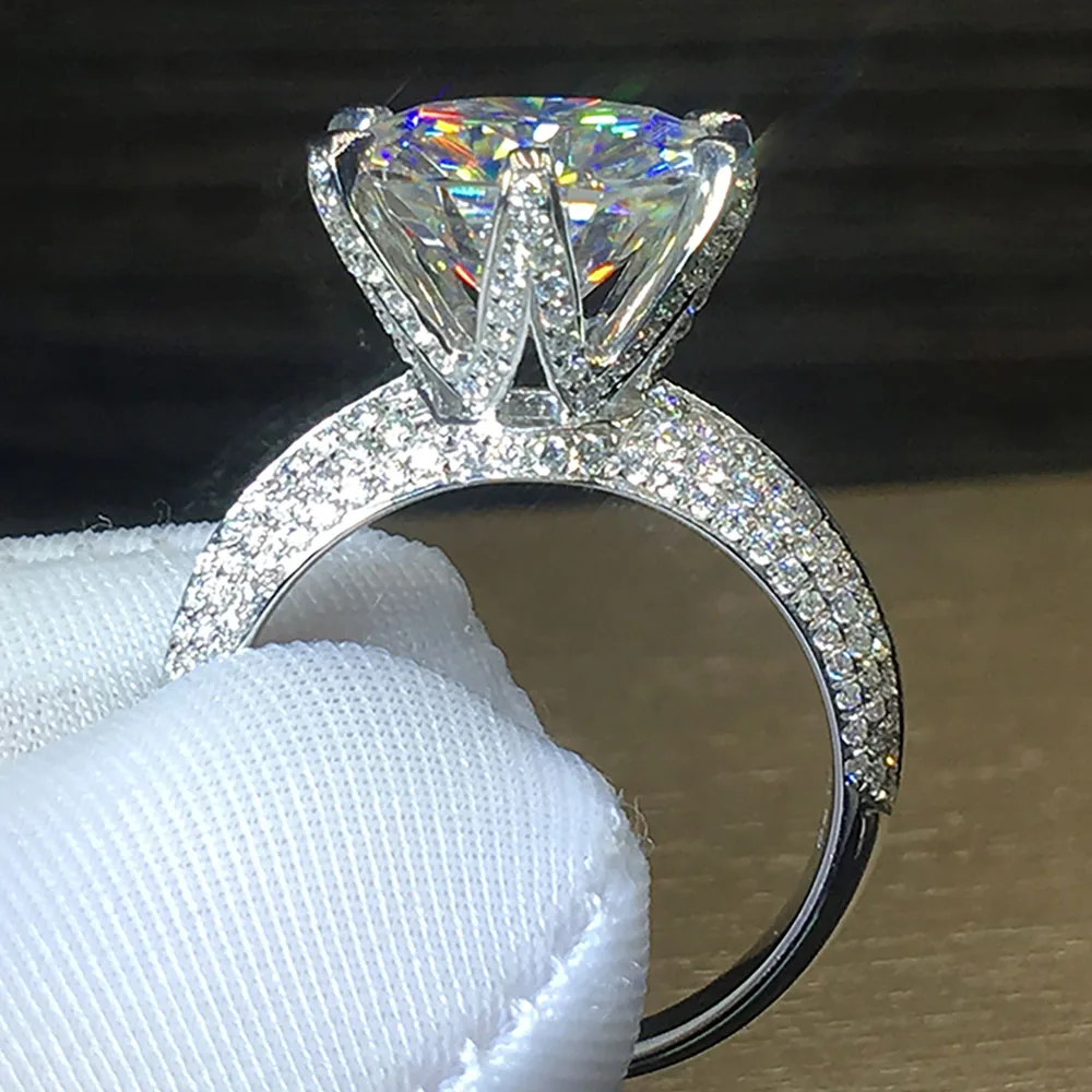 Custom Solid 18K White Gold Women Wedding Party Engagement Ring 1 2 3 4 5 Carat Round Moissanite Diamond Ring Luxury Crown
Custom Solid 18K White Gold Women Wedding Party Engagement Ring 1 2 3 4 5 Carat Round Moissanite Diamond Ring Luxury Crown