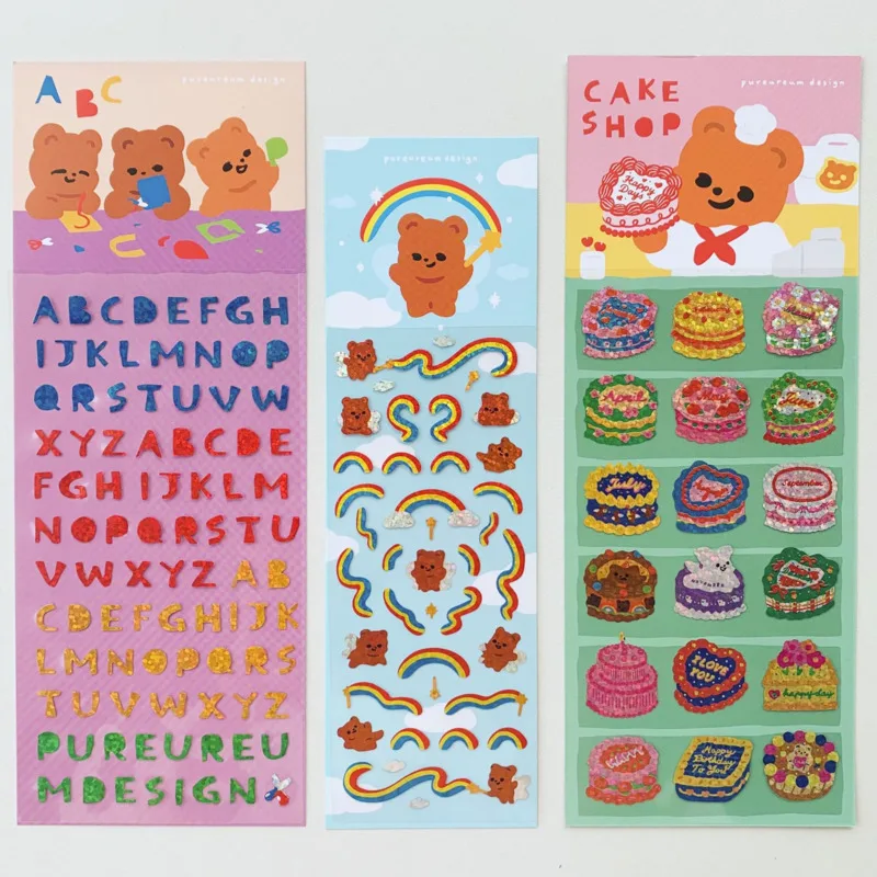 Cartoon Bear English Letter Cake Cute Stickers Laser Blingbling Rainbow Ribbon Photo Paster Stationery Diy Decorative Sticker
Cartoon Bear English Letter Cake Cute Stickers Laser Blingbling Rainbow Ribbon Photo Paster Stationery Diy Decorative Sticker