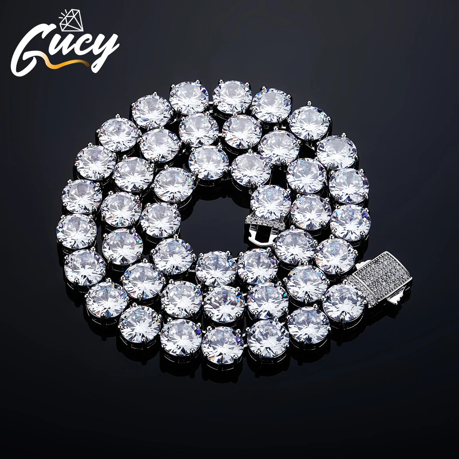 GUCY High Quality 10mm Tennis Chain Mens Zircon 1 Row CZ Iced Out Necklace Copper Hip Hop Jewelry Wholesale
GUCY High Quality 10mm Tennis Chain Mens Zircon 1 Row CZ Iced Out Necklace Copper Hip Hop Jewelry Wholesale