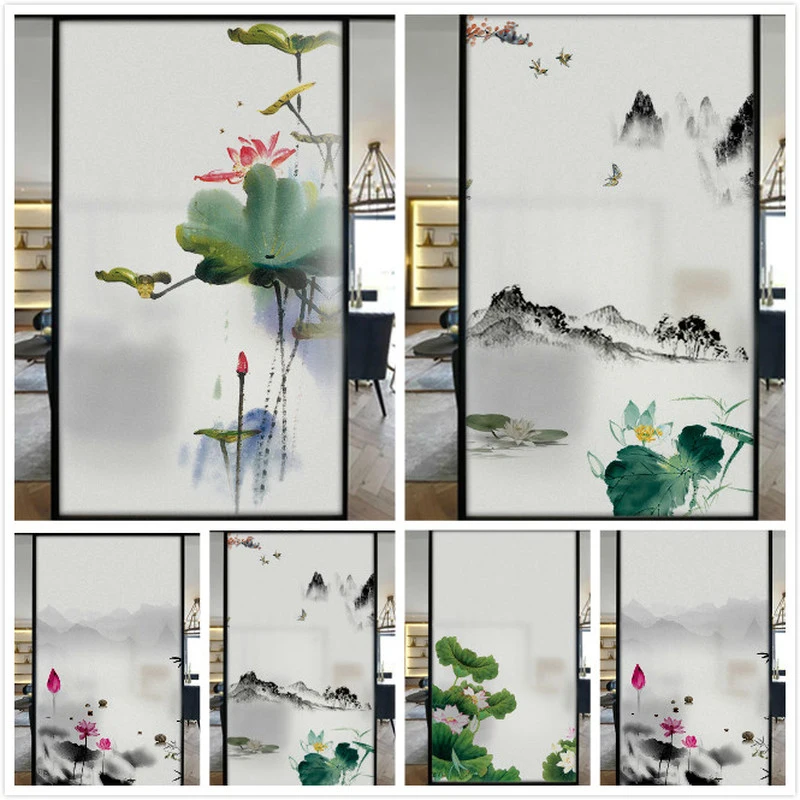 Lotus Static Glass Stickers Chinese Landscape Sticker Stained Opaque Home Office Frosted Films Decor Window Glass Stickers
Lotus Static Glass Stickers Chinese Landscape Sticker Stained Opaque Home Office Frosted Films Decor Window Glass Stickers
