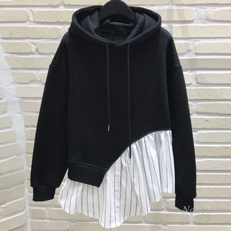 New Fashion Female Vintage Minimalist Long-sleeved Hoodies Pullovers Women Patchwork Asymmetrical Hooded Sweatshirts Tops
New Fashion Female Vintage Minimalist Long-sleeved Hoodies Pullovers Women Patchwork Asymmetrical Hooded Sweatshirts Tops