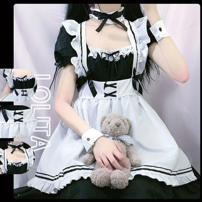 Goth Sexy Dress Vintage Lolita Black and White Apron Dress Aesthetic Gothic High Waist Ladies Club Party Dresses
Goth Sexy Dress Vintage Lolita Black and White Apron Dress Aesthetic Gothic High Waist Ladies Club Party Dresses