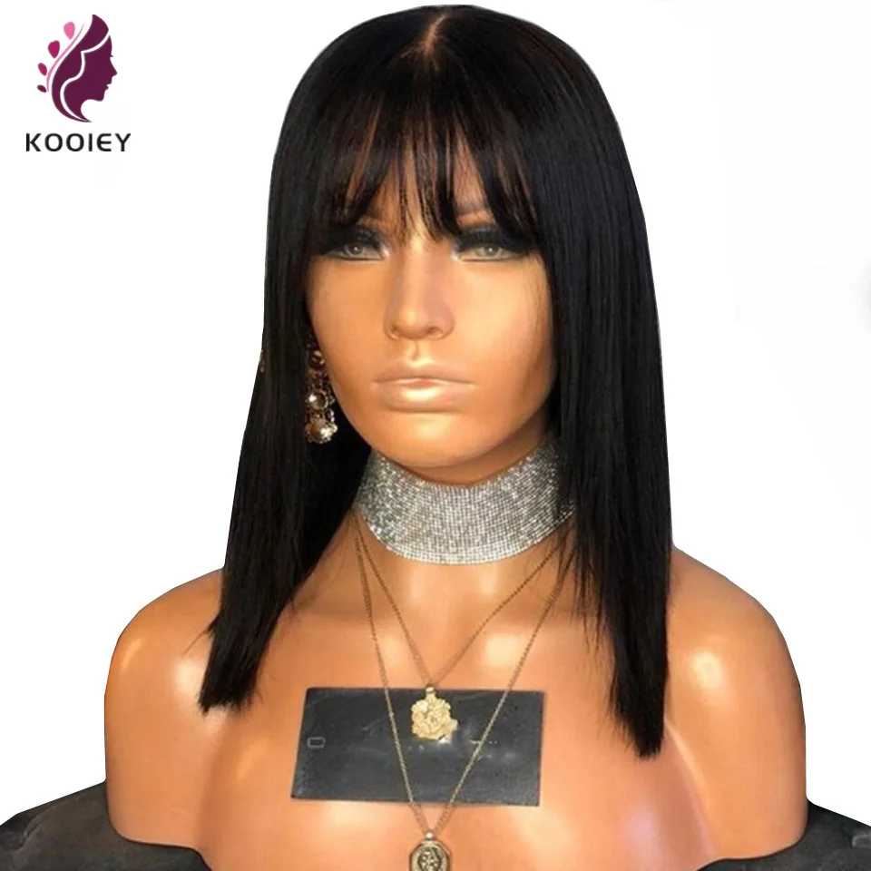 Short Bob 13x4 Lace Front Wigs Human Hair Wigs With Bangs Natural Color Brazilian Bang Straight 5x5 Silk Top Wigs For Women
Short Bob 13x4 Lace Front Wigs Human Hair Wigs With Bangs Natural Color Brazilian Bang Straight 5x5 Silk Top Wigs For Women