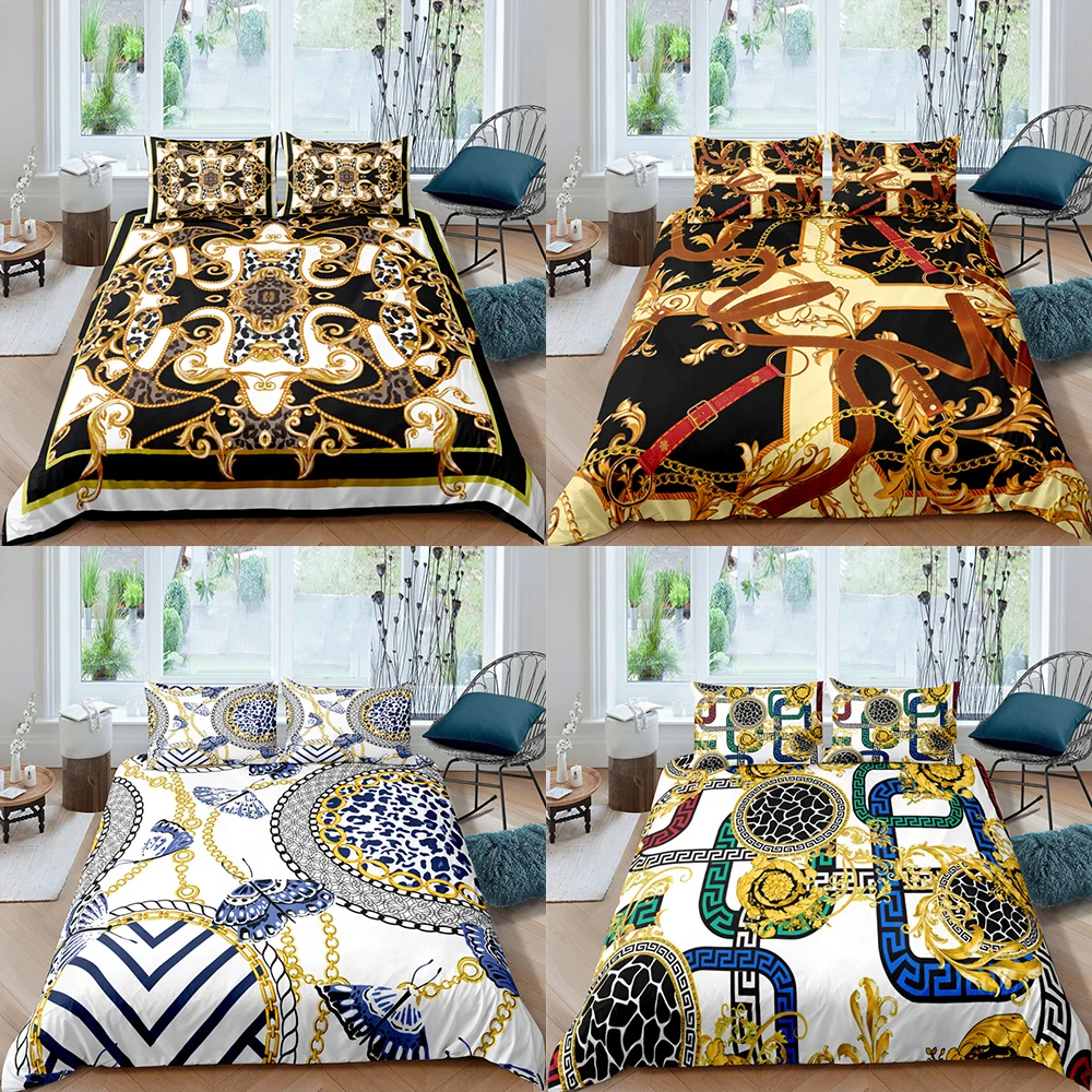 Home Textiles Luxury 3D Golden Chain Print Duvet Cover Set 2/3 Pcs Pillowcase Kid Bedding Set AU/EU/UK/US Queen and King Size
Home Textiles Luxury 3D Golden Chain Print Duvet Cover Set 2/3 Pcs Pillowcase Kid Bedding Set AU/EU/UK/US Queen and King Size