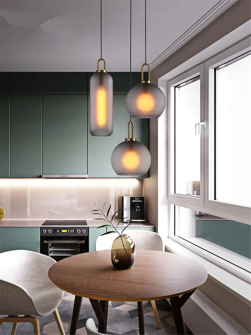 Post modern smoke gray glass ball pendant lights bedroom bedside restaurant lamp Nordic kitchen dining room ball single lighting
Post modern smoke gray glass ball pendant lights bedroom bedside restaurant lamp Nordic kitchen dining room ball single lighting