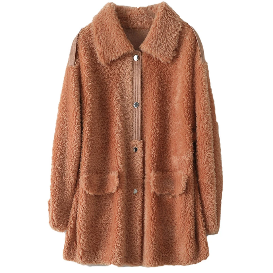 Winter Women's Top Coat Mid-Length Single Breasted Wool Sheep Shearing Lapel Long Sleeves Warm Ladies Fur Jacket Casual Fashion
Winter Women's Top Coat Mid-Length Single Breasted Wool Sheep Shearing Lapel Long Sleeves Warm Ladies Fur Jacket Casual Fashion