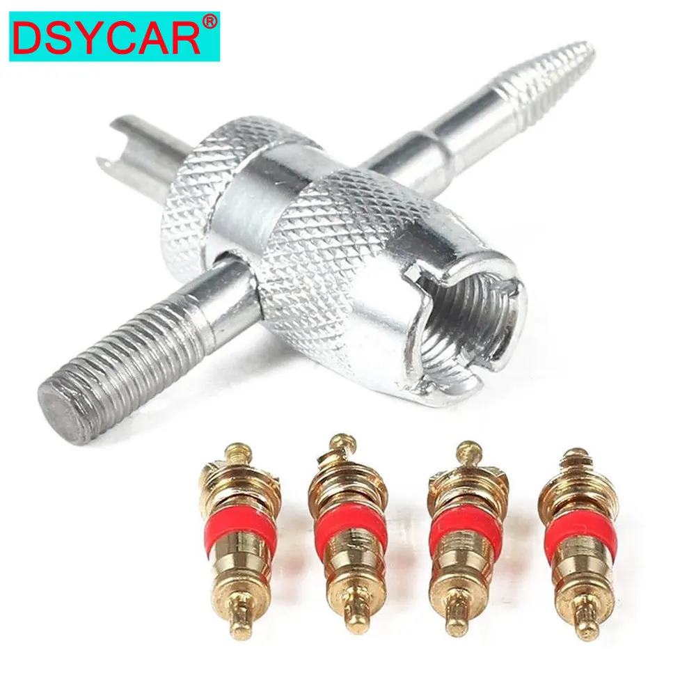 DSYCAR 1Set Copper Valve Core with 5-in-1 Tire Valve Stem Removal Tool Tire Repair & Valve Core Removal Tool Tire Cleaning Tool
DSYCAR 1Set Copper Valve Core with 5-in-1 Tire Valve Stem Removal Tool Tire Repair & Valve Core Removal Tool Tire Cleaning Tool
