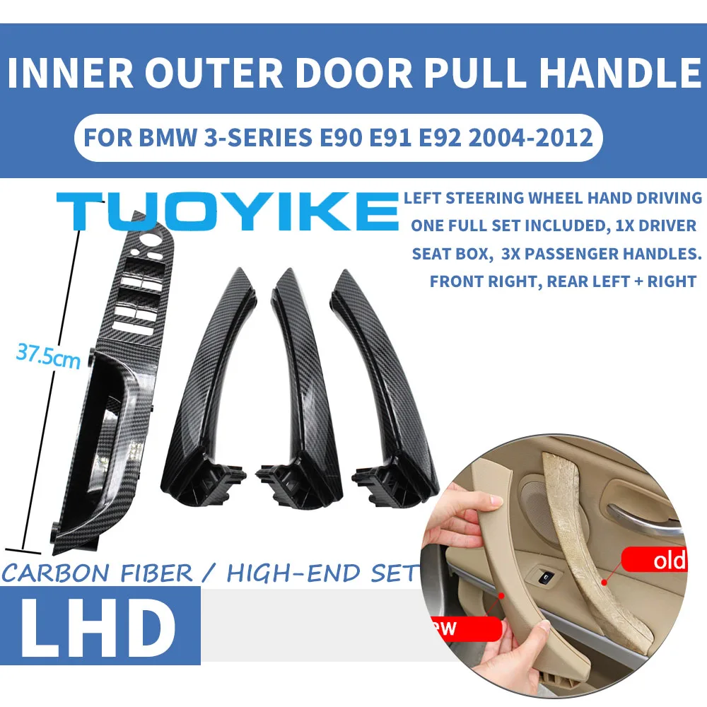 LHD Left Hand Driver Carbon Fiber Interior Door Pull Handle Armrest Panel Replacement For BMW 3-Series E90 E91 316 318 320 325
LHD Left Hand Driver Carbon Fiber Interior Door Pull Handle Armrest Panel Replacement For BMW 3-Series E90 E91 316 318 320 325