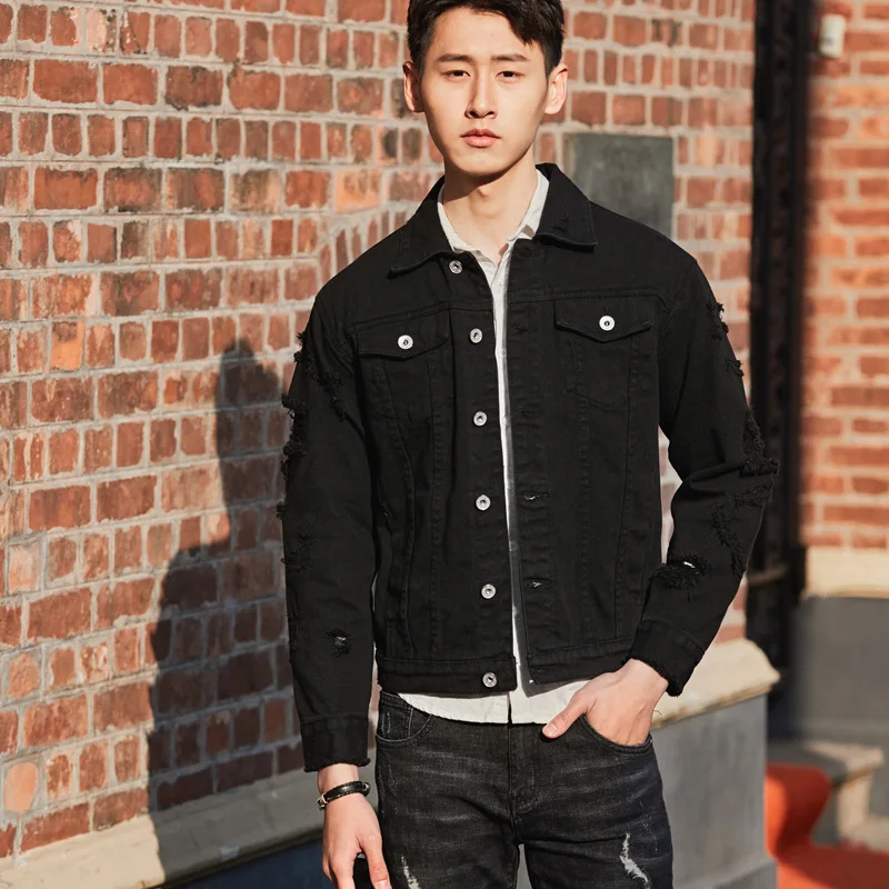 New men's denim jacket fashion Korean version of slim-fit ripped cotton elastic denim jacket trendy 2023
New men's denim jacket fashion Korean version of slim-fit ripped cotton elastic denim jacket trendy 2023