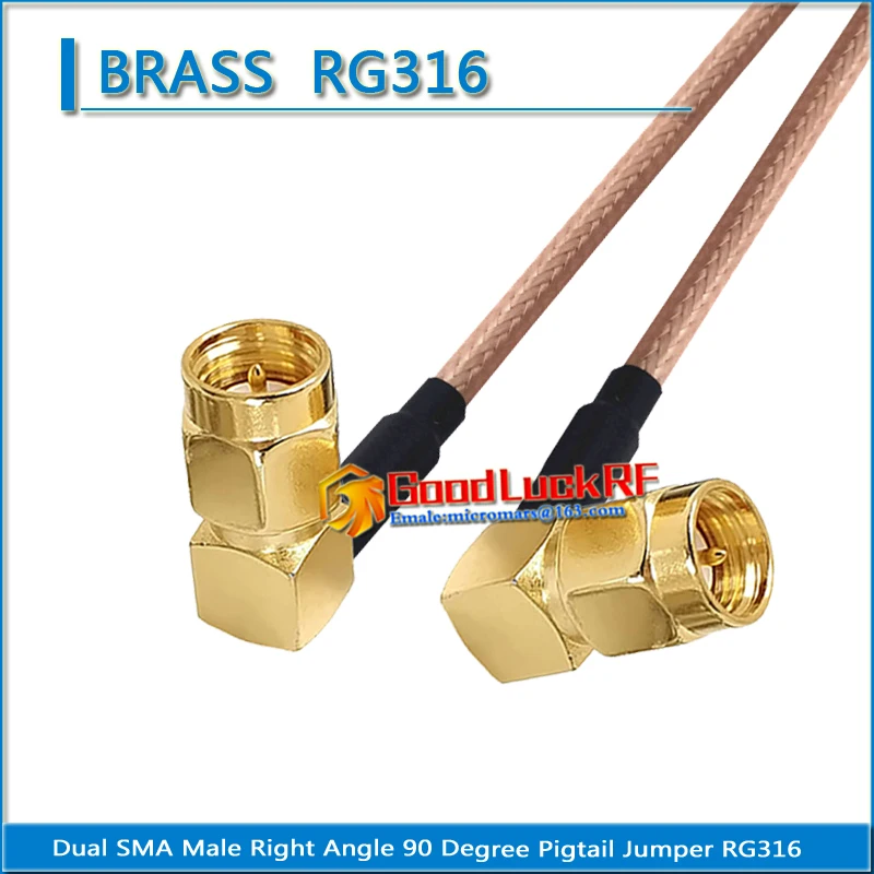 Dual SMA Male Right Angle 90 Degree to SMA Male Right Angle 90 Degree Pigtail Jumper RG316 extend Cable low loss
Dual SMA Male Right Angle 90 Degree to SMA Male Right Angle 90 Degree Pigtail Jumper RG316 extend Cable low loss