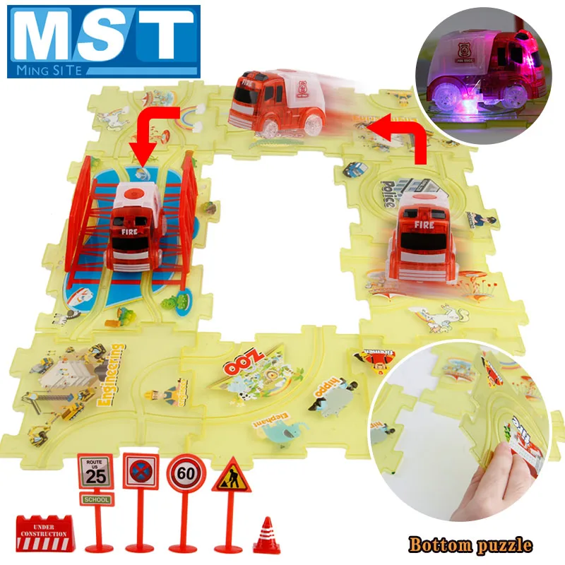 DIY Fire Truck Track Puzzles Plastic Colorful Glowing Car Puzzle Games For Kids Electronic Magical Racing Model Educational Toys
DIY Fire Truck Track Puzzles Plastic Colorful Glowing Car Puzzle Games For Kids Electronic Magical Racing Model Educational Toys