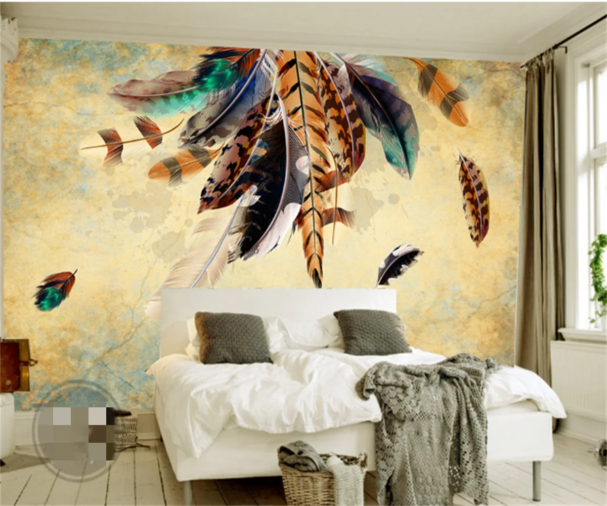 Color feather texture art retro American TV background wallpaper hotel luxury any size custom wall painting mural
Color feather texture art retro American TV background wallpaper hotel luxury any size custom wall painting mural