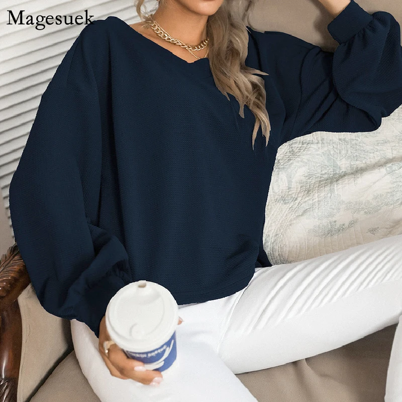 Autumn and Winter Women's Sweater Pullover V-neck Loose Knitted Sweater Tops Lazy Style Thin Casual Jumper Sweaters Female 17764
Autumn and Winter Women's Sweater Pullover V-neck Loose Knitted Sweater Tops Lazy Style Thin Casual Jumper Sweaters Female 17764