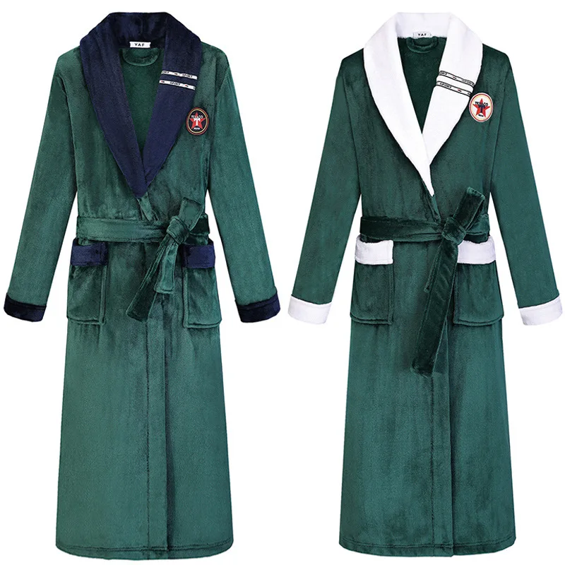 Dark Green High-quality Couple Bathrobe Flannel Pajamas For Women Men Casual Pijamas Nightwear Lounge Sleepwear
Dark Green High-quality Couple Bathrobe Flannel Pajamas For Women Men Casual Pijamas Nightwear Lounge Sleepwear