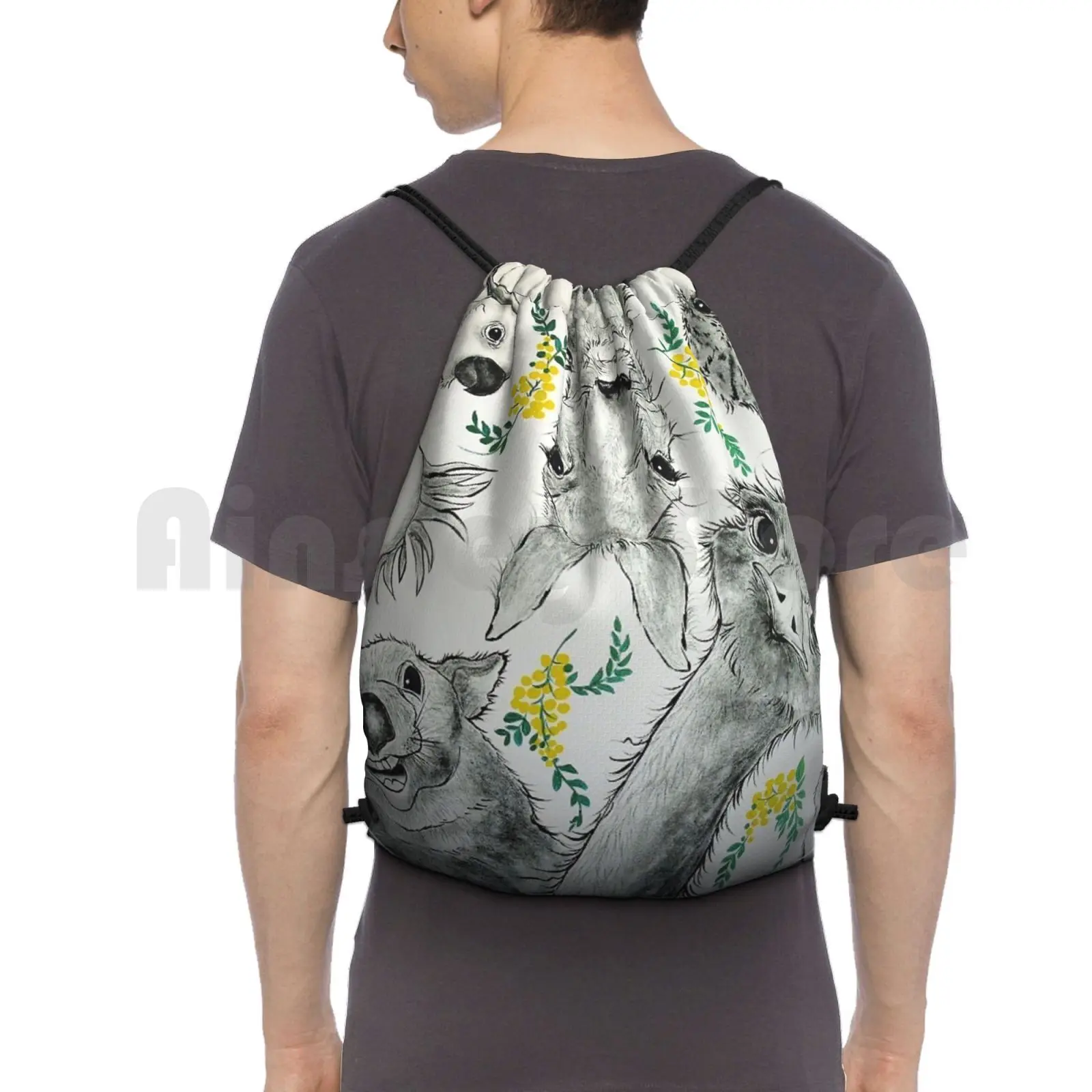 Australian Menagerie Backpack Drawstring Bags Gym Bag Waterproof Sally Australian Natives Animals Wombat Kangaroo Cockies
Australian Menagerie Backpack Drawstring Bags Gym Bag Waterproof Sally Australian Natives Animals Wombat Kangaroo Cockies