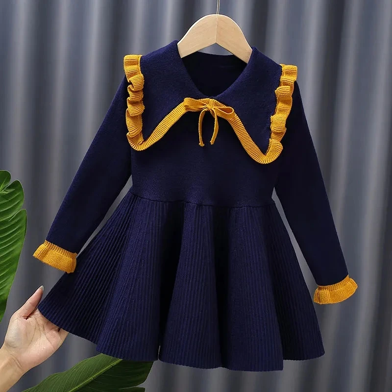 Платья для маленьких девочек, хлопковое вязаное платье-свитер для маленьких девочек, осенне-зимнее плиссированное платье с длинным рукавом и бантом, детская одежда
Платья для маленьких девочек, хлопковое вязаное платье-свитер для маленьких девочек, осенне-зимнее плиссированное платье с длинным рукавом и бантом, детская одежда